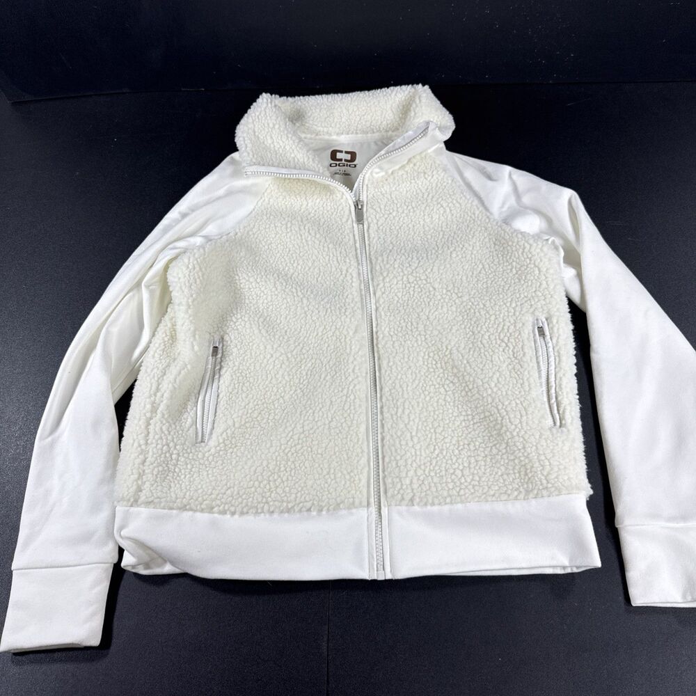 OGIO LOG815 Women's Luuma Sherpa Full-Zip Ivory Snow Jacket Small